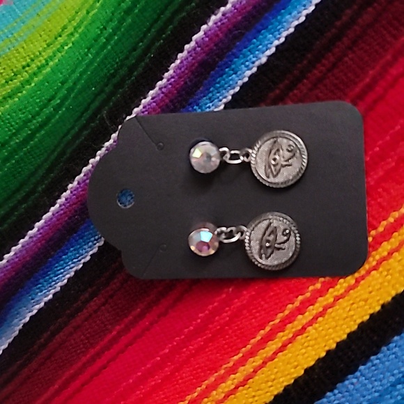 Handmade unique Sterling Silver Egyptian Eye of Ra earrings - Picture 3 of 3